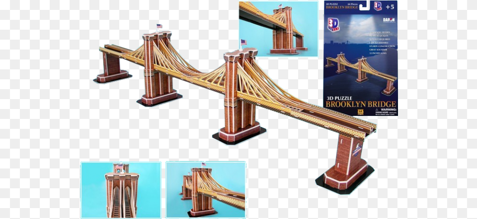 3d Jigsaw Puzzle Hacer El Puente De Brooklyn En Maqueta, Bridge, Suspension Bridge Png