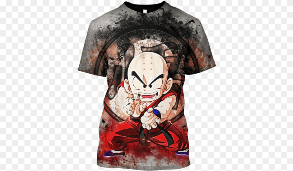 3d Krillin Dragon Ball Tshirt Iron Man, Clothing, T-shirt, Adult, Male Png Image