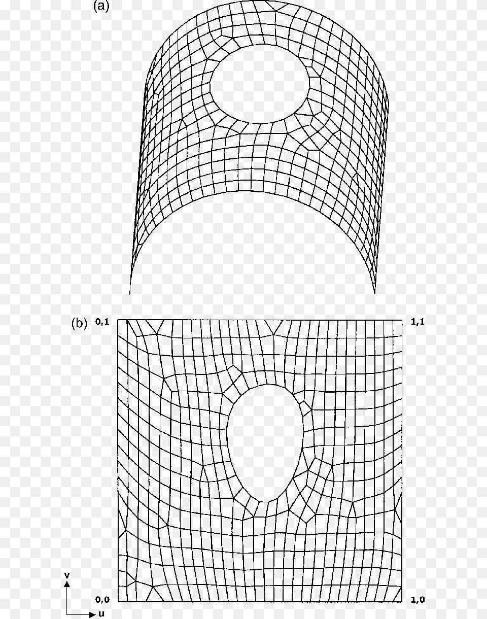 3d Mesh Of A Surface With Hole Model Png