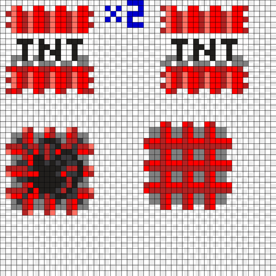 3d Minecraft Tnt Perler Bead Pattern Png Image