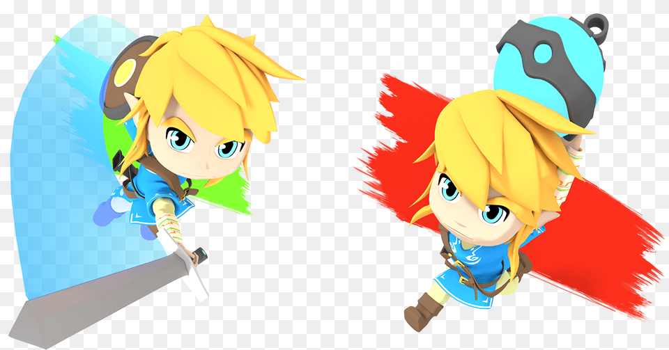 3d Model Of Link In Chibitoon Style Of The Game The The Legend Of Zelda, Book, Comics, Publication, Baby Png Image