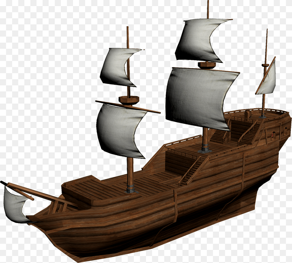 3d Model Of Ship, Boat, Sailboat, Transportation, Vehicle Png Image