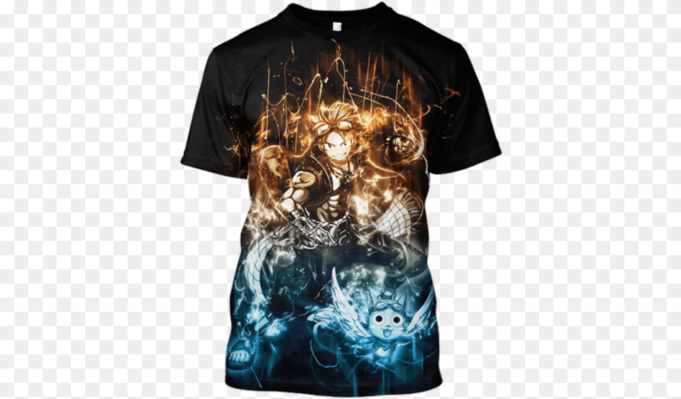 3d Natsu Dragneel Fairy Tail Tshirt Displate Fairy Tail, Clothing, T-shirt, Shirt, Adult Png Image