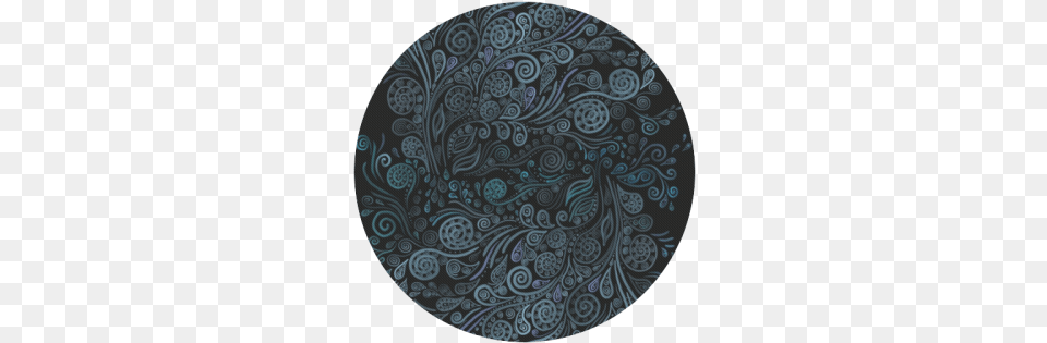 3d Ornaments Psychedelic Blue Teal Round Mousepad Circle, Home Decor, Pattern, Art, Floral Design Png Image