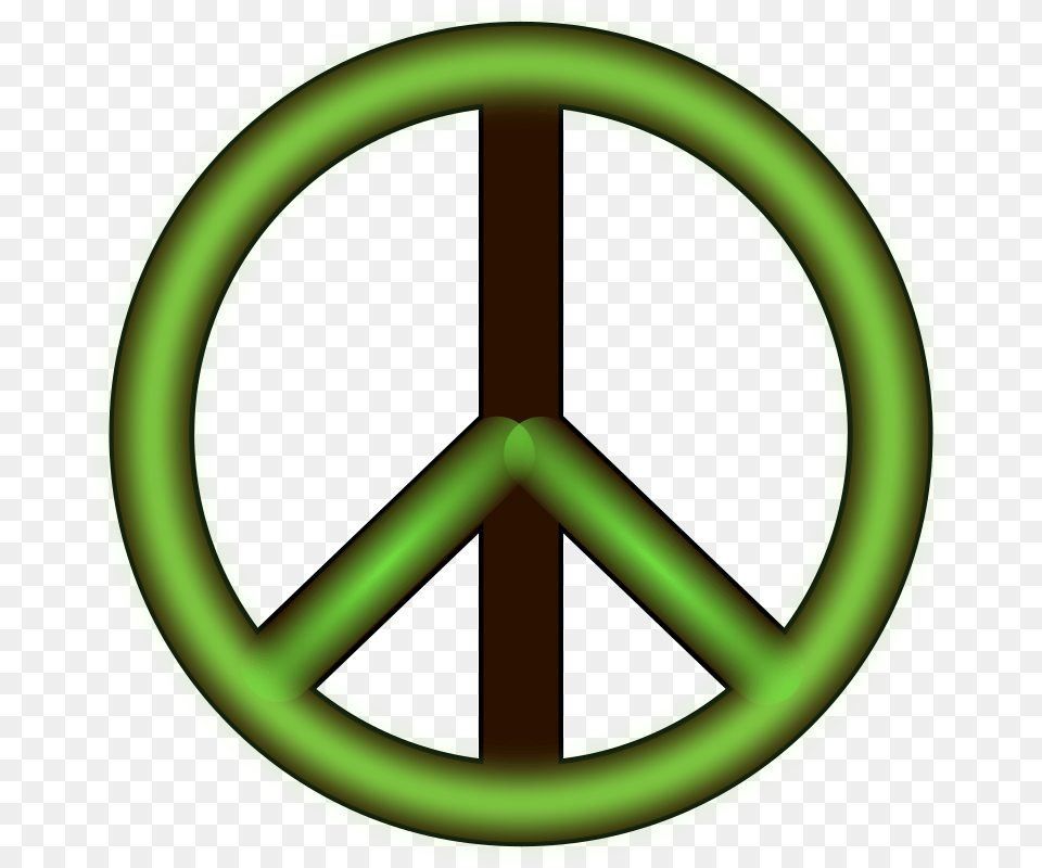 3d Peace Symbol Peace Sign Clipart, Green, Disk Png