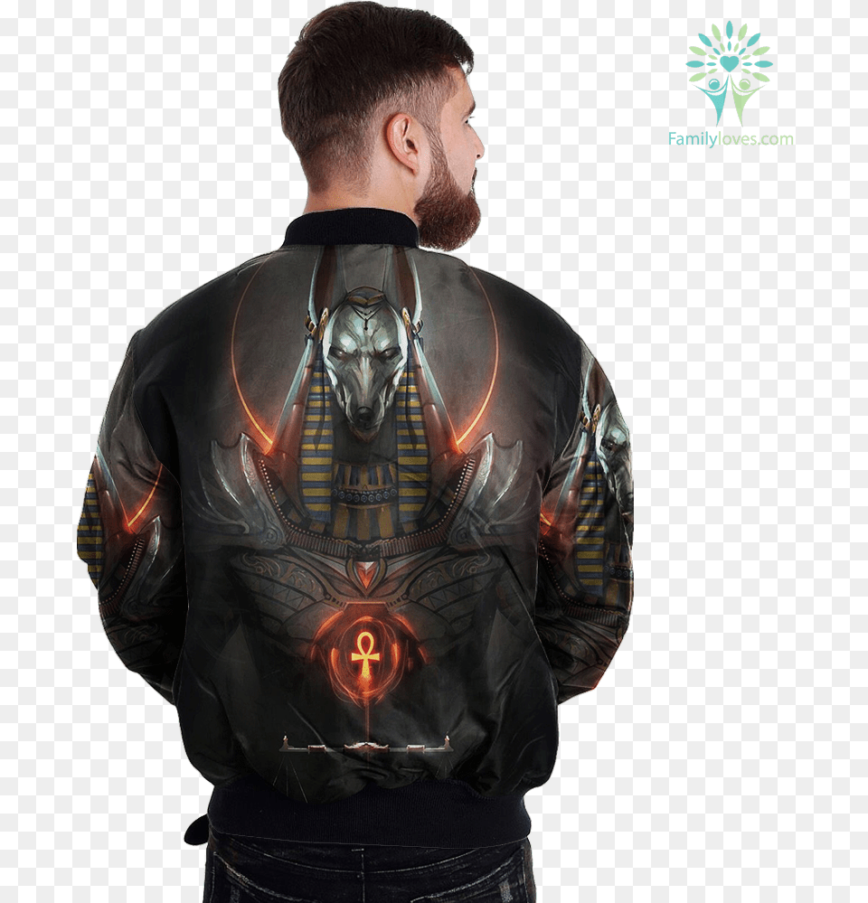 3d Printed Anubis Ancient Egypt Over Print Jacket Tag Hold A Beast An Angel, Clothing, Coat, Person, Man Png