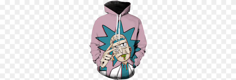 3d Printed Hoodies Rick And Morty Trippy Hoodie, Clothing, Knitwear, Sweater, Sweatshirt Free Transparent Png