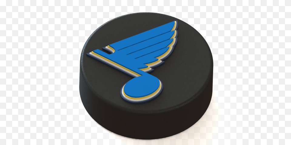 3d Printed Stlouis Blues Logo On Ice Hockey Puck By Ice Hockey, Disk, Symbol Free Transparent Png