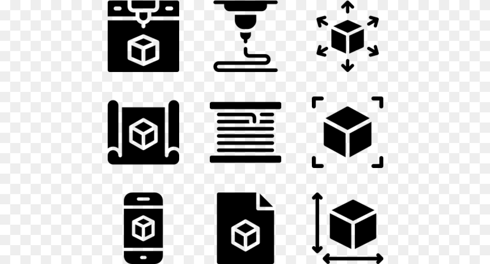 3d Printing Icon, Gray Png