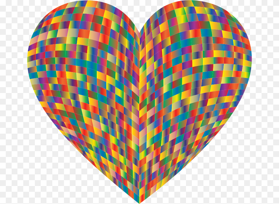 3d Prismatic Grid Heart Balloon Png