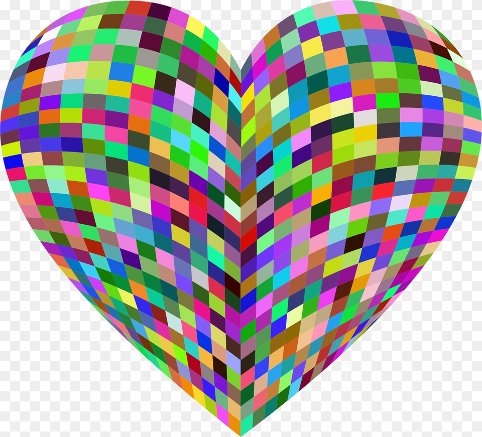 3d Prismatic Grid Heart Clip Arts Balloon Free Png Download