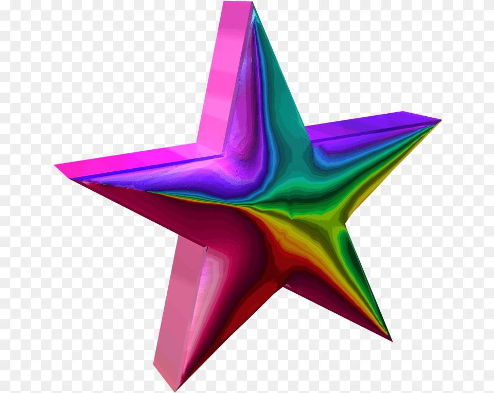 3d Rainbow Star 12 3d Star Logo, Star Symbol, Symbol, Aircraft, Airplane Png