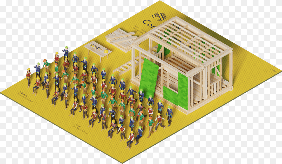 3d Render Lowpoly People Crowd Population Model Plan, Person, Indoors, Play Area Free Png