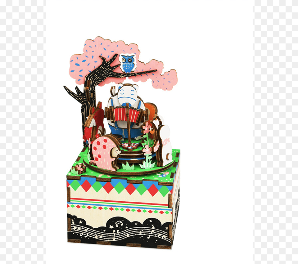 3d Rotating Music Box Diy Kit Music Box, Birthday Cake, Cake, Cream, Dessert Free Png Download