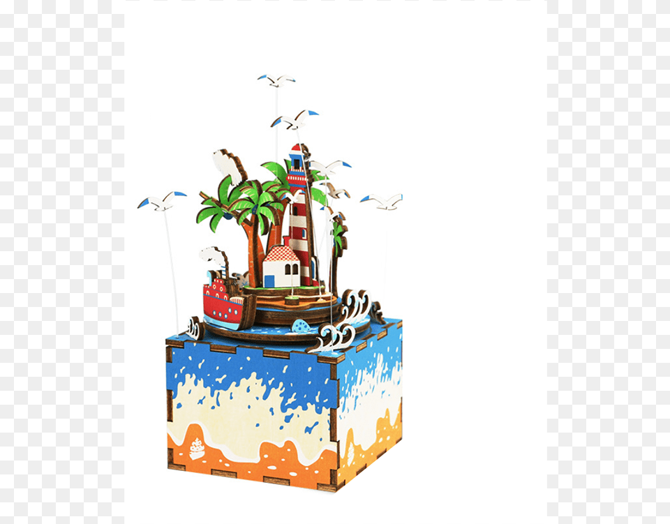 3d Rotating Music Box Diy Kit Music Box, Art, Painting, Animal, Bird Free Transparent Png