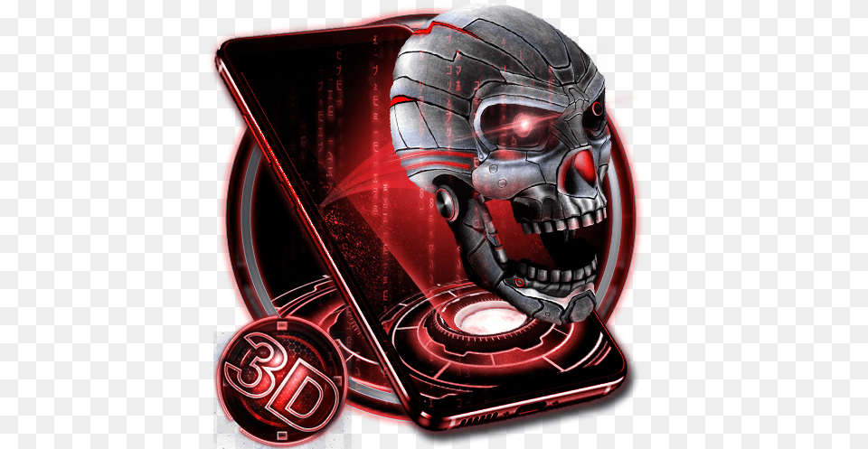 3d Skull Neon Tech Theme Apps On Google Play Illustration, Helmet, Adult, Male, Man Free Transparent Png