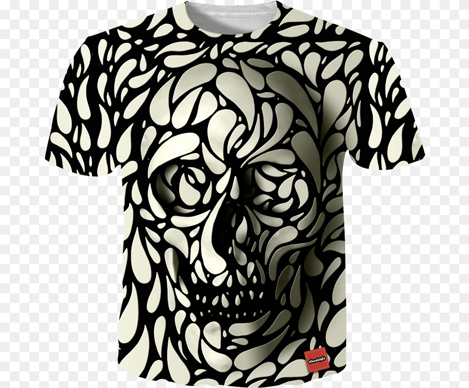 3d Skull T Shirt, Clothing, T-shirt, Pattern, Art Png