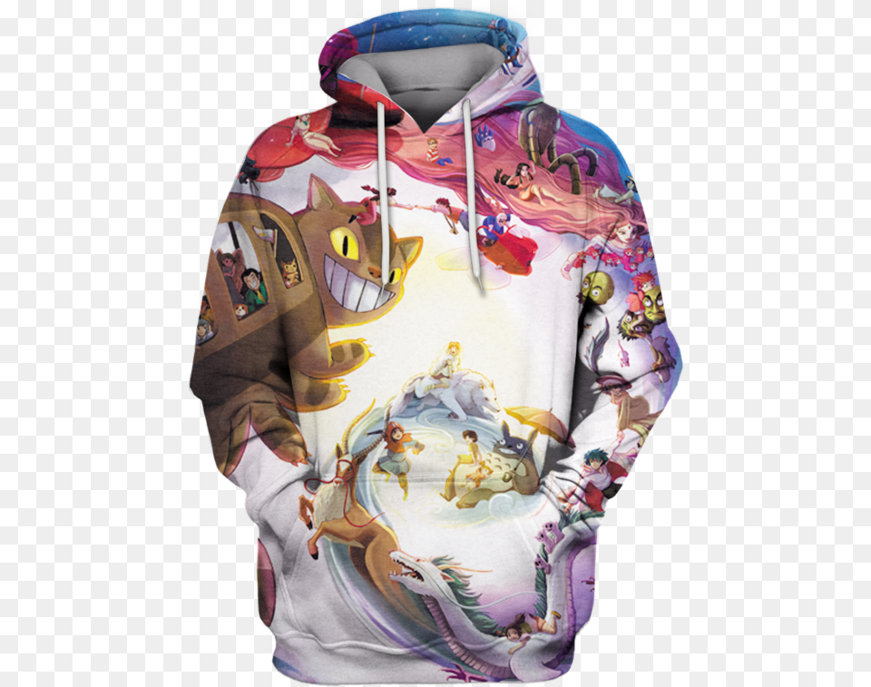 3d Spirited Away Full Print T Shirt Hayao Miyazaki, Knitwear, Hoodie, Sweater, Clothing Free Png Download