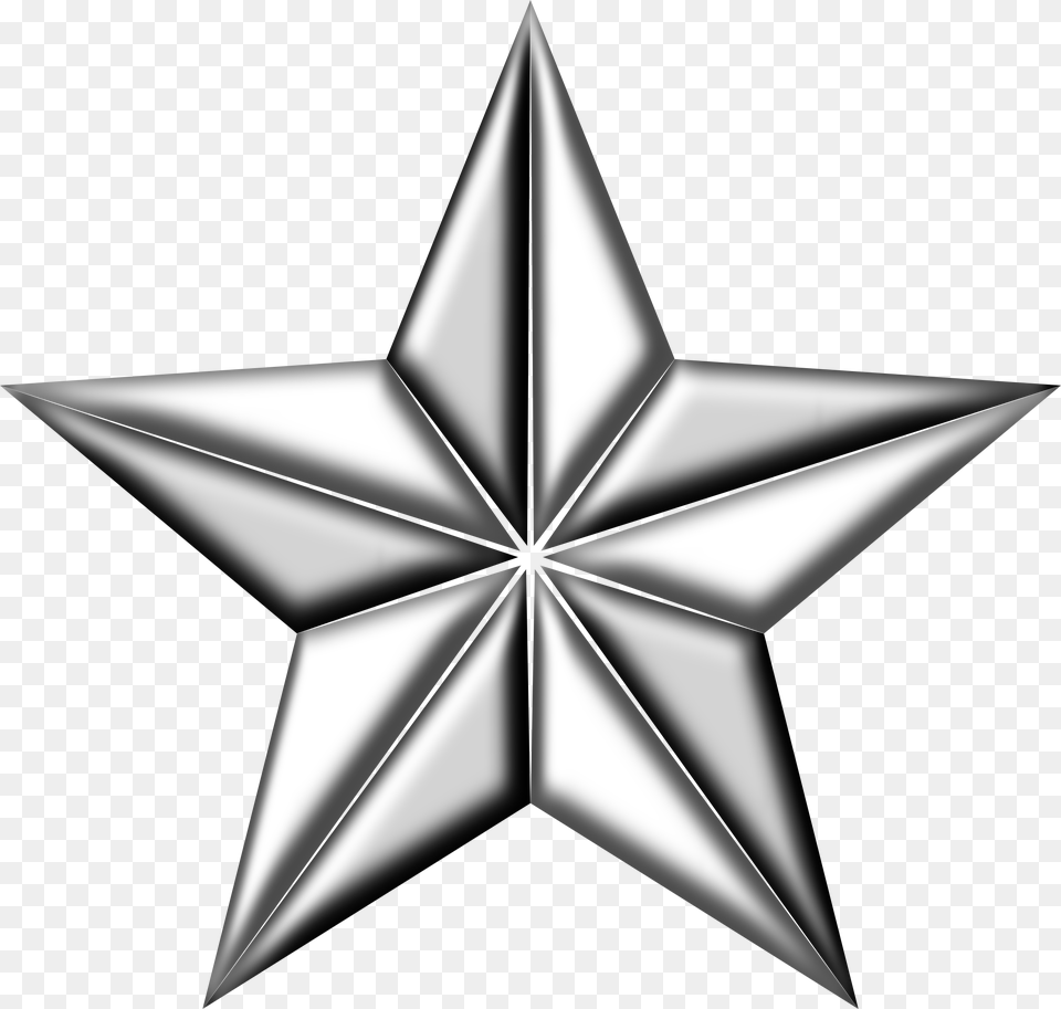 3d Star Clipart Black And White Clip Art Black And Silver Star Background, Star Symbol, Symbol Free Png