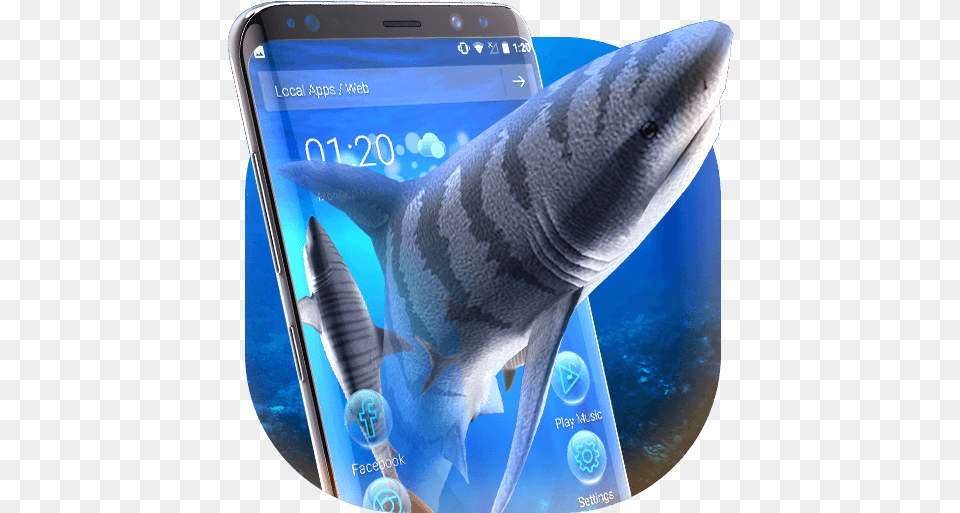 3d Tiger Sharks Animated Apk 119 Apk From Great White Shark, Animal, Fish, Sea Life, Electronics Free Png Download