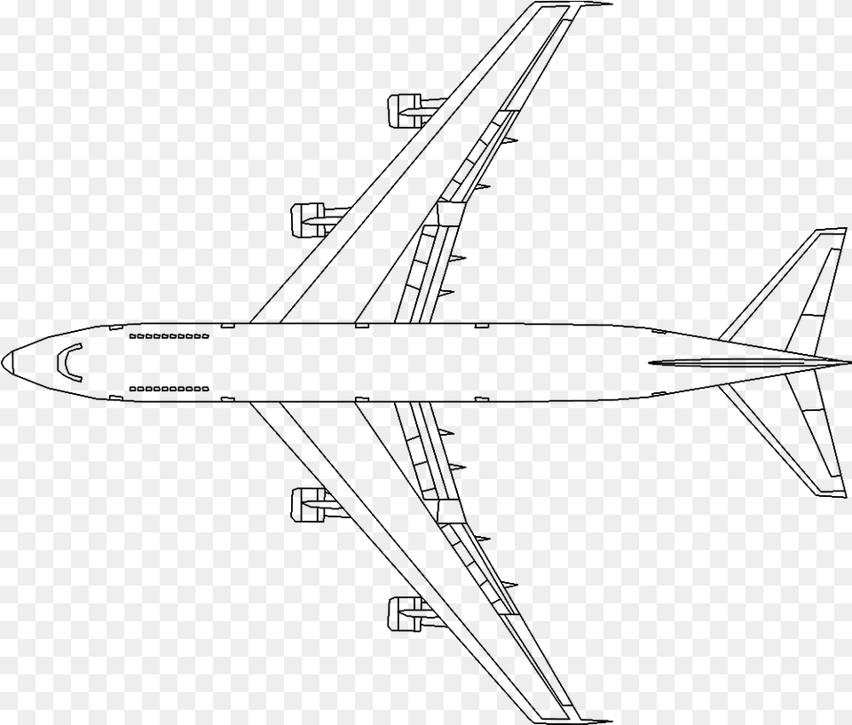 3d Viewview Boeing 747 3 View, Gray Free Transparent Png