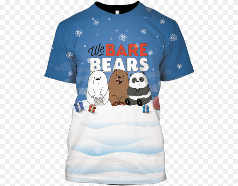 3d We Bare Bears Full Print T Shirt We Bare Bears T Shirt Hd Print, Clothing, T-shirt, Face, Head Free Transparent Png