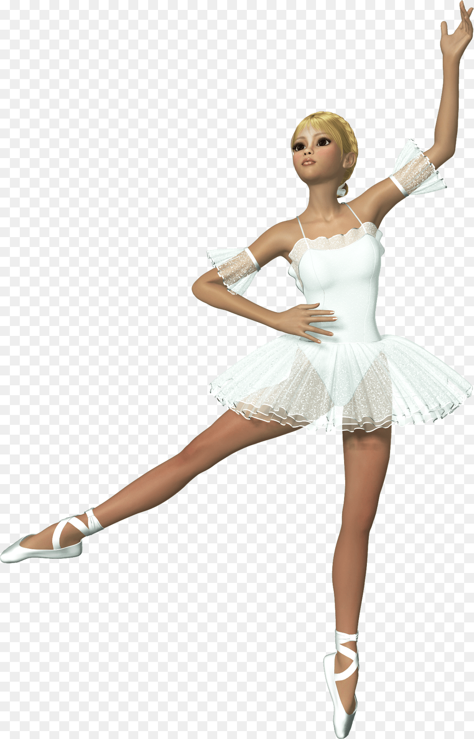 3d White Ballerina Clipart Transparent Ballerina, Ballet, Person, Dancing, Leisure Activities Png Image