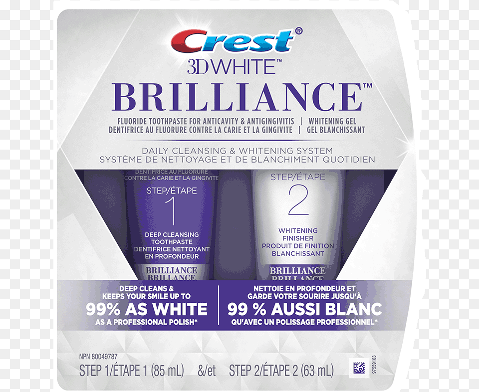 3d White Brilliance 2 Step Whitening Toothpaste System, Advertisement, Bottle, Poster, Business Card Png