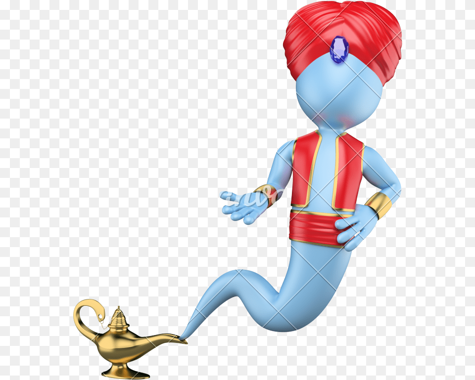 3d White People Genio De La Lampara, Figurine, Elf Free Transparent Png