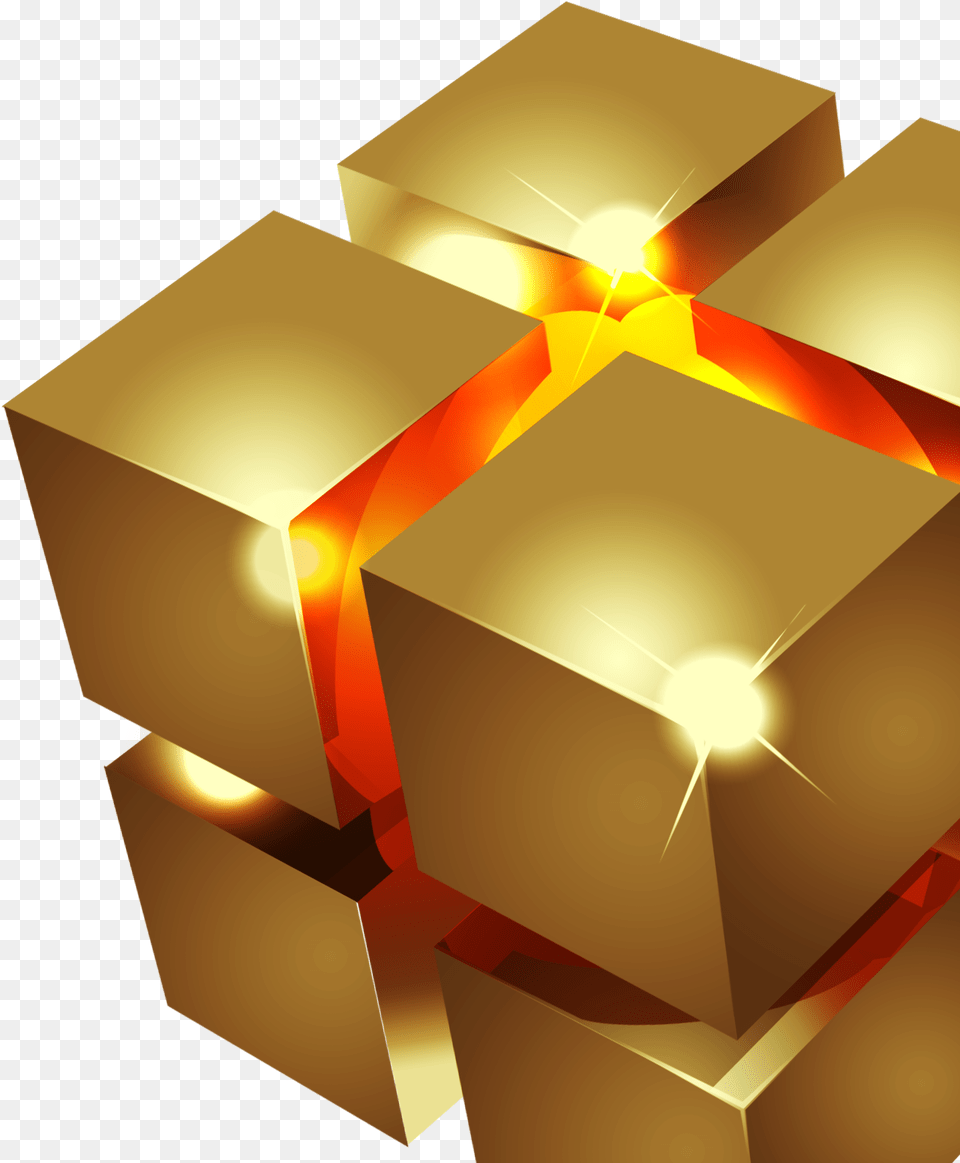 3d Yellow Cube Background, Gold, Lighting Free Png Download