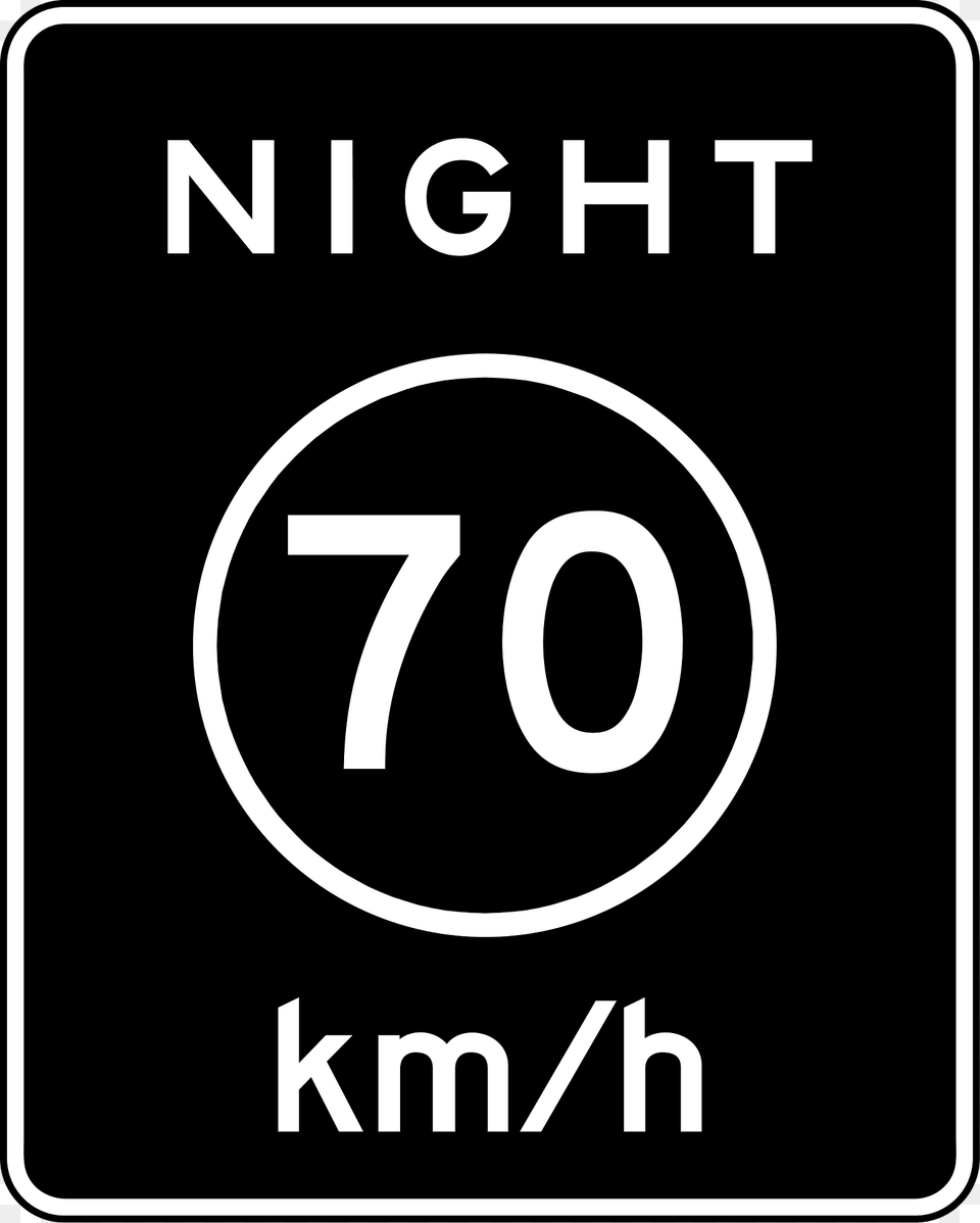 3p Night Speed Limit Plaque Metric Clipart, Symbol, Sign, Number, Text Free Png