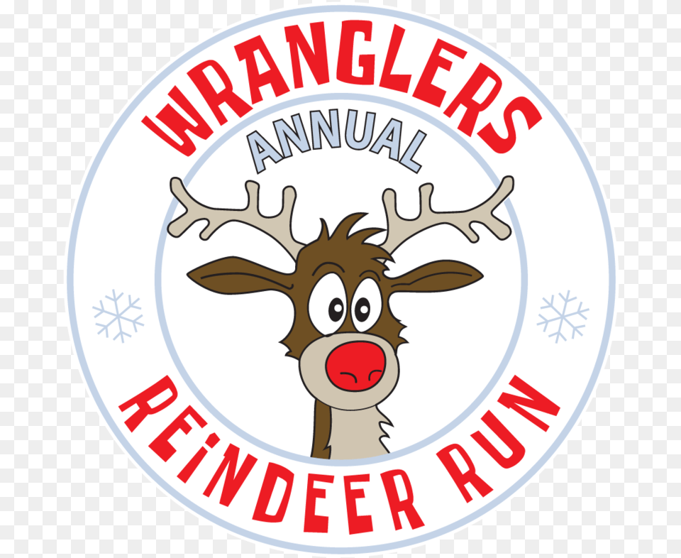 3rd Annual Wrangler Reindeer Run 1k And 5k Race Cartoon, Animal, Mammal, Wildlife, Deer Free Png Download