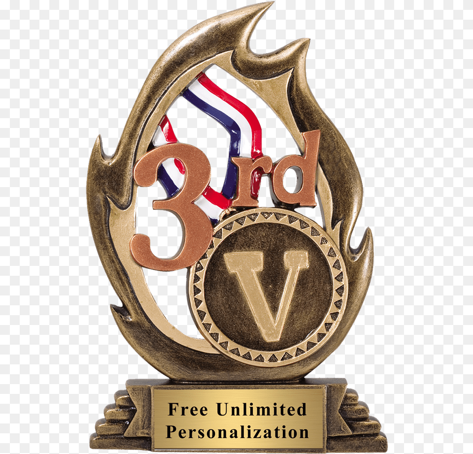 3rd Place Flame Trophy Basketball Awards, Gold, Logo Free Transparent Png