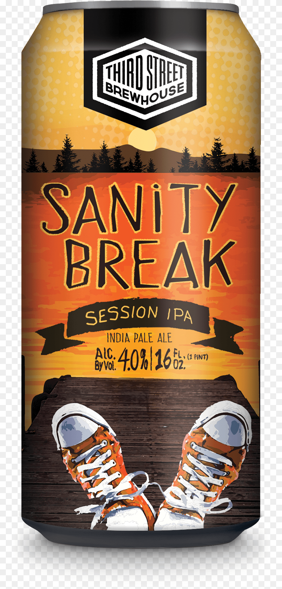 3rd Street Sanity Break Session Ipa Craft Beer, Advertisement, Clothing, Footwear, Shoe Free Png