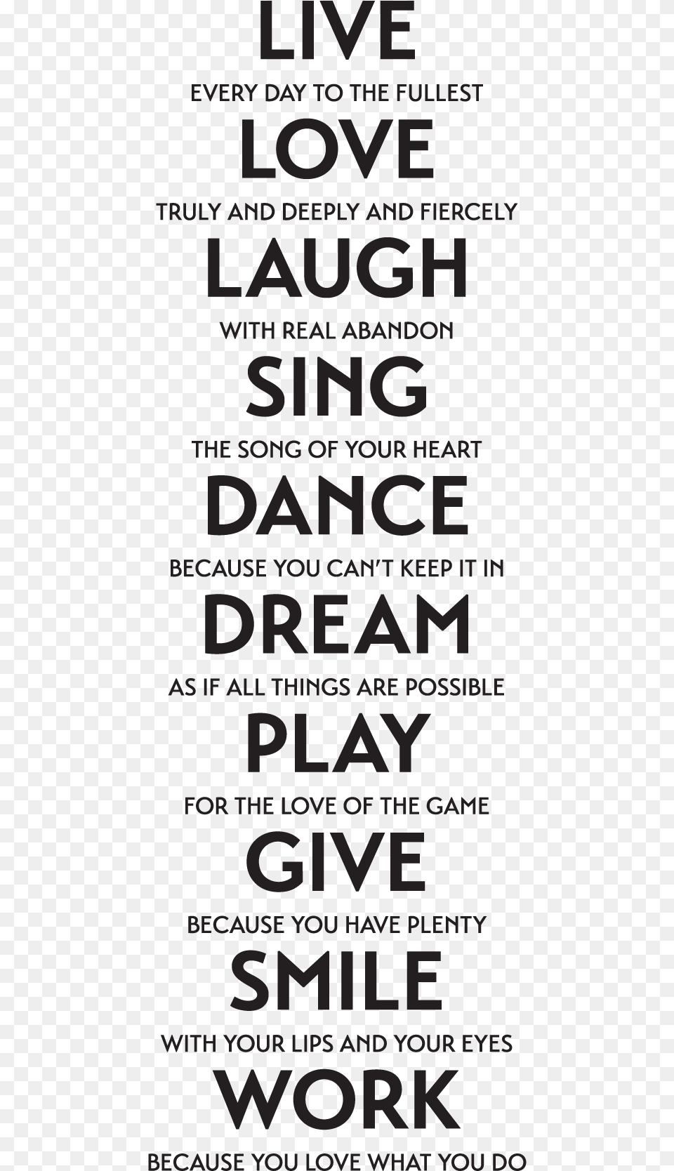 4 02 Endear Live Love Laugh Dream Laugh Love Quotes, Advertisement, Poster, Text Free Png