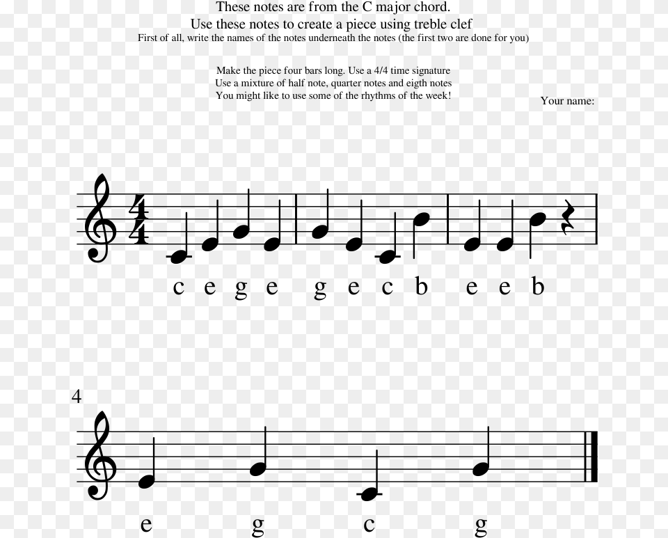 4 In Piano Notes, Gray Free Png