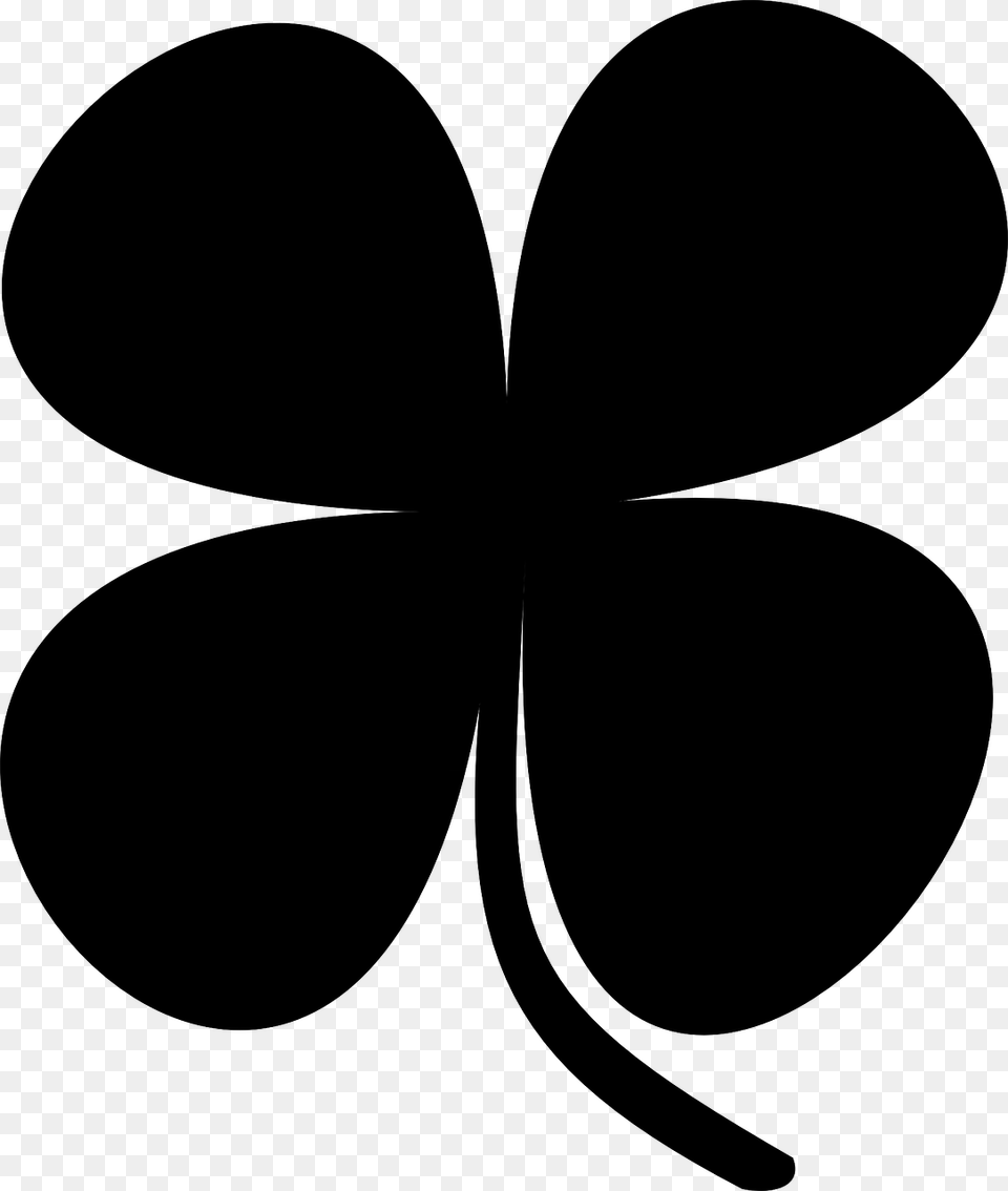 4 Leaf Clover Black, Gray Free Png Download