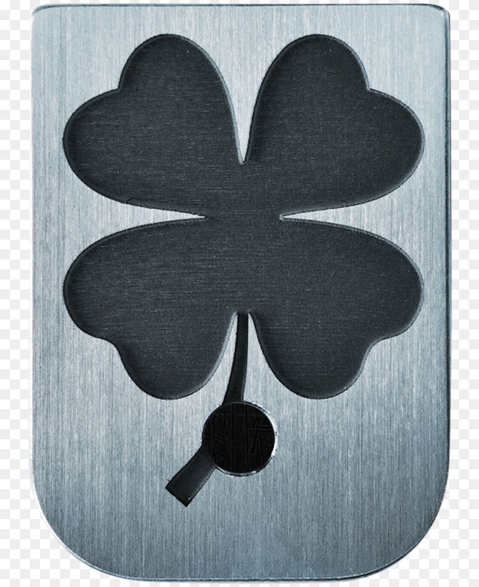 4 Leaf Clover Stainless Steel Finish Mag Plate, Applique, Home Decor, Pattern, Rug Png