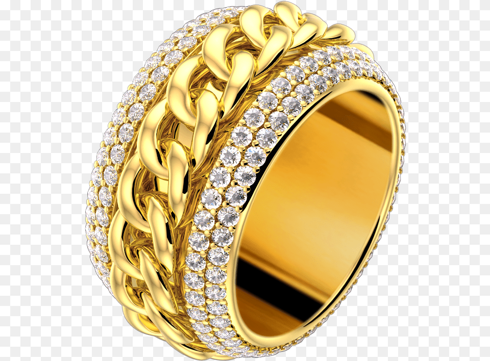 4 Piaget Possession Classic Chain Motif Ring, Accessories, Gold, Jewelry, Ornament Png Image