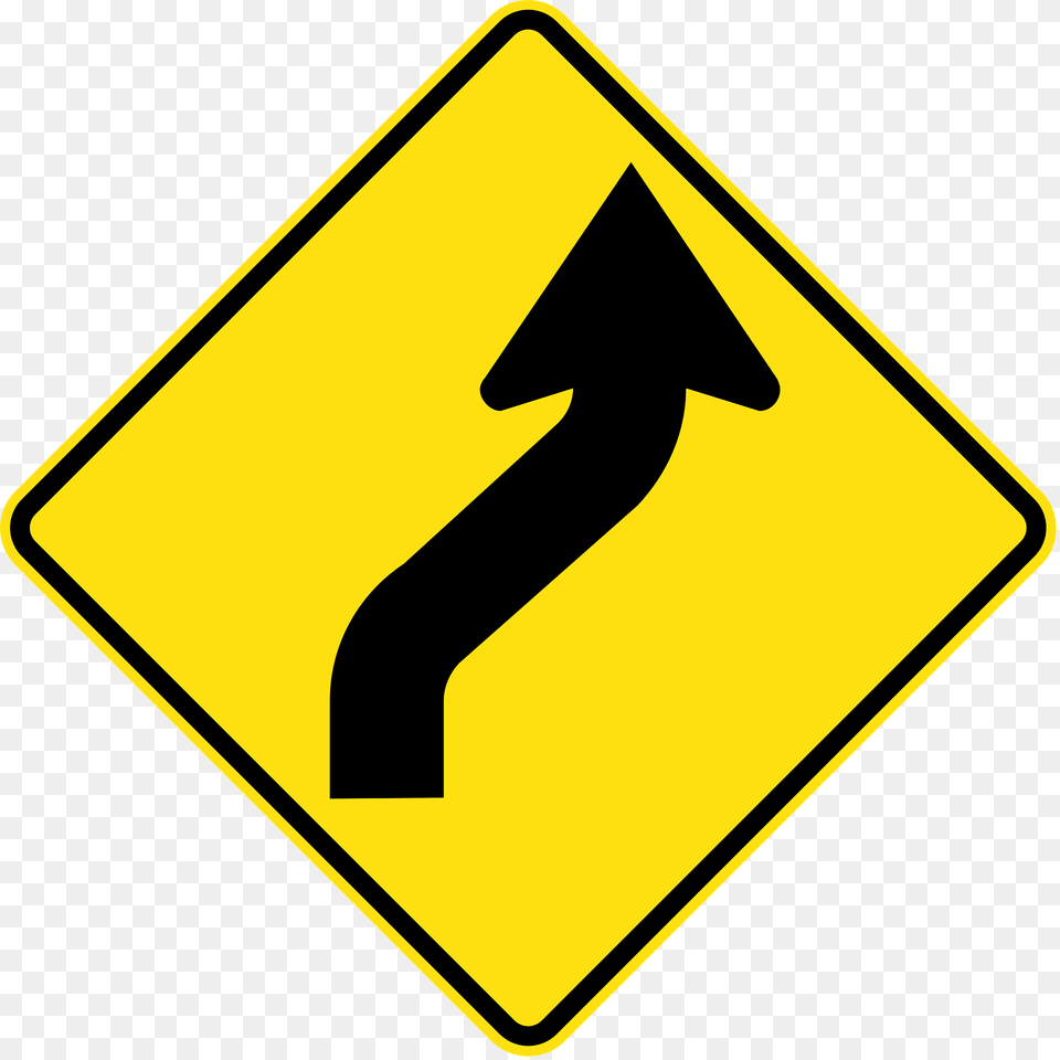 4 Reverse Curve Less Than 60 Degrees First To Right Clipart, Sign, Symbol, Road Sign Png Image