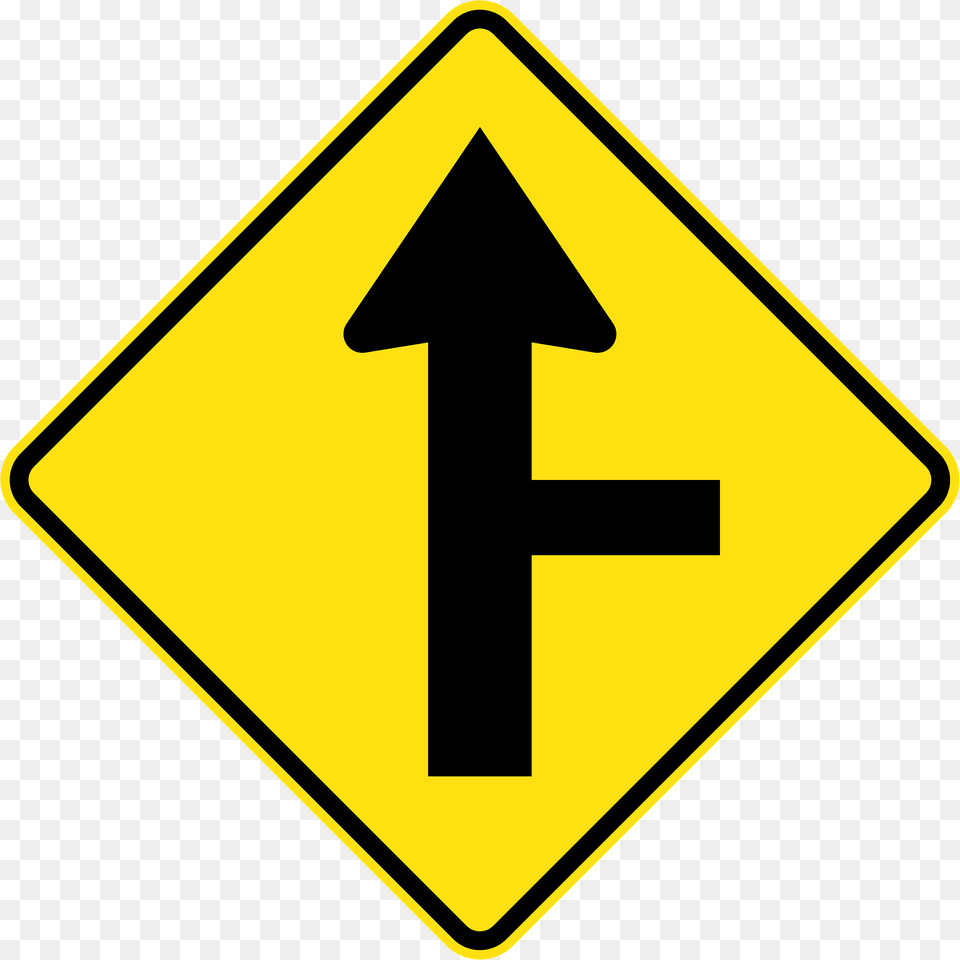 4 Side Road Intersection From Right Clipart, Sign, Symbol, Road Sign Png