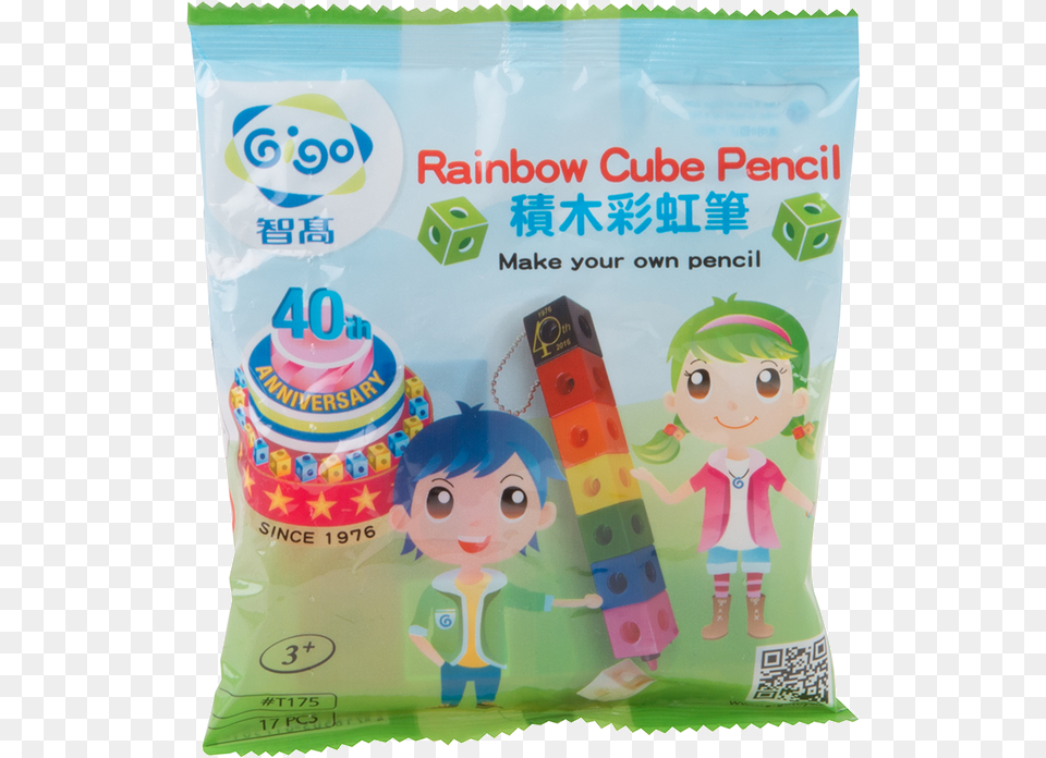 40th Anniversary Souvenior Rainbow Cube Pencil Garbage In Garbage Out, Baby, Person, Face, Head Free Transparent Png