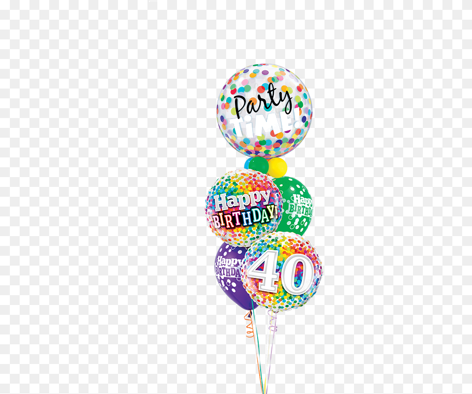 40th Birthday Confetti Bubble Staggered Yolo Party Shop Balloon Png