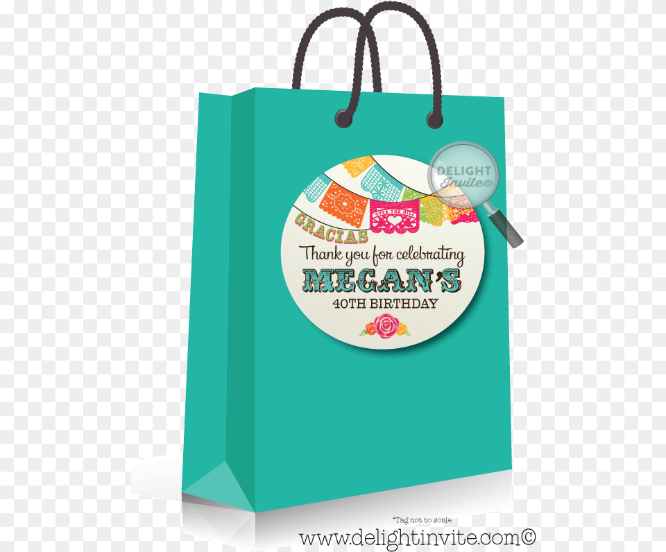 40th Birthday Mexican Fiesta Sticker Tags Vintage Banner, Bag, Shopping Bag, Tote Bag, Accessories Free Png Download