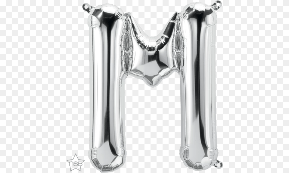 41cm North Star Air Filled Silver Letter M Thefacepainters Gold Letter Balloons, Aluminium, Smoke Pipe Free Transparent Png