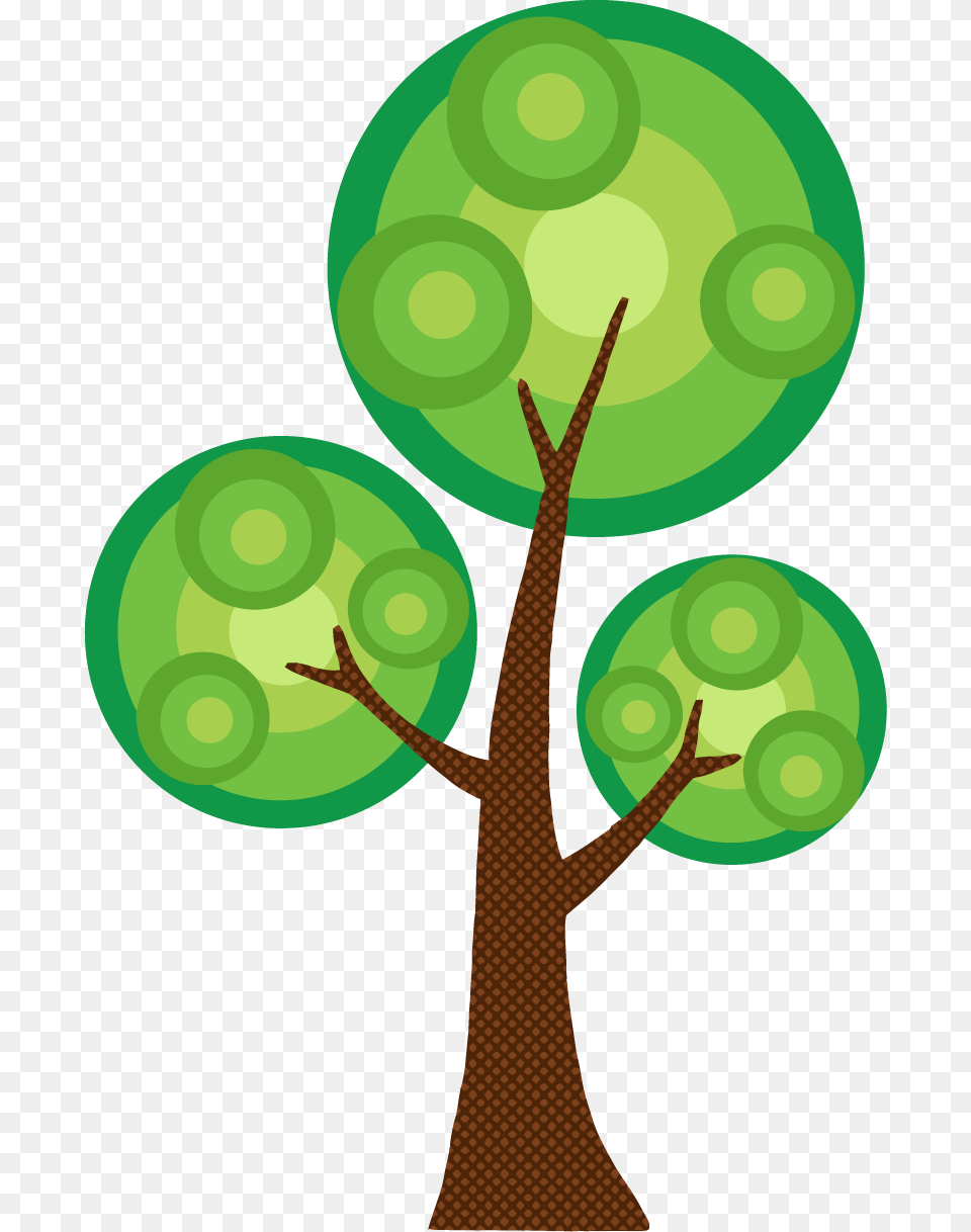 4211 Abstract Cartoon Tree With Three Crowns Three Branch Tree Clipart, Green, Animal, Lizard, Reptile Png Image