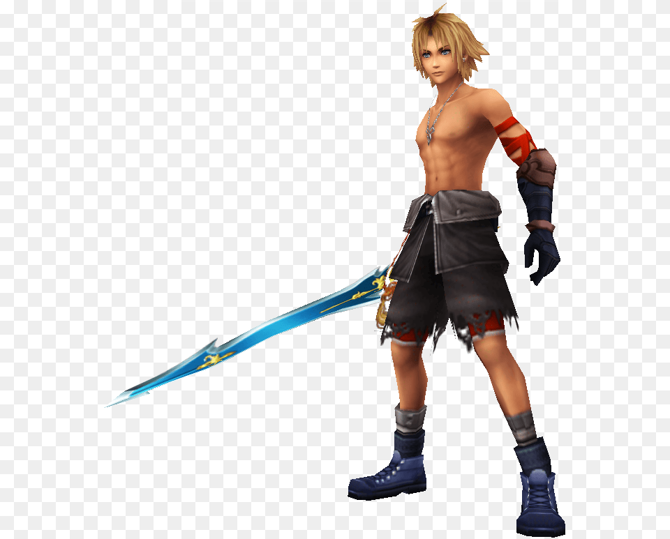 Shirtless Man, Weapon, Sword, Person, Necklace Png Image