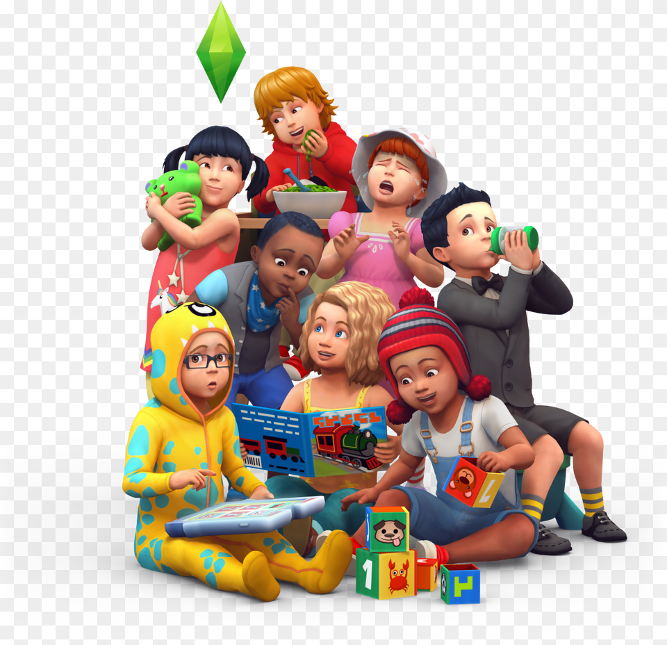 The Sims 4 Logo, Baby, Person, Clothing, Hat Free Png