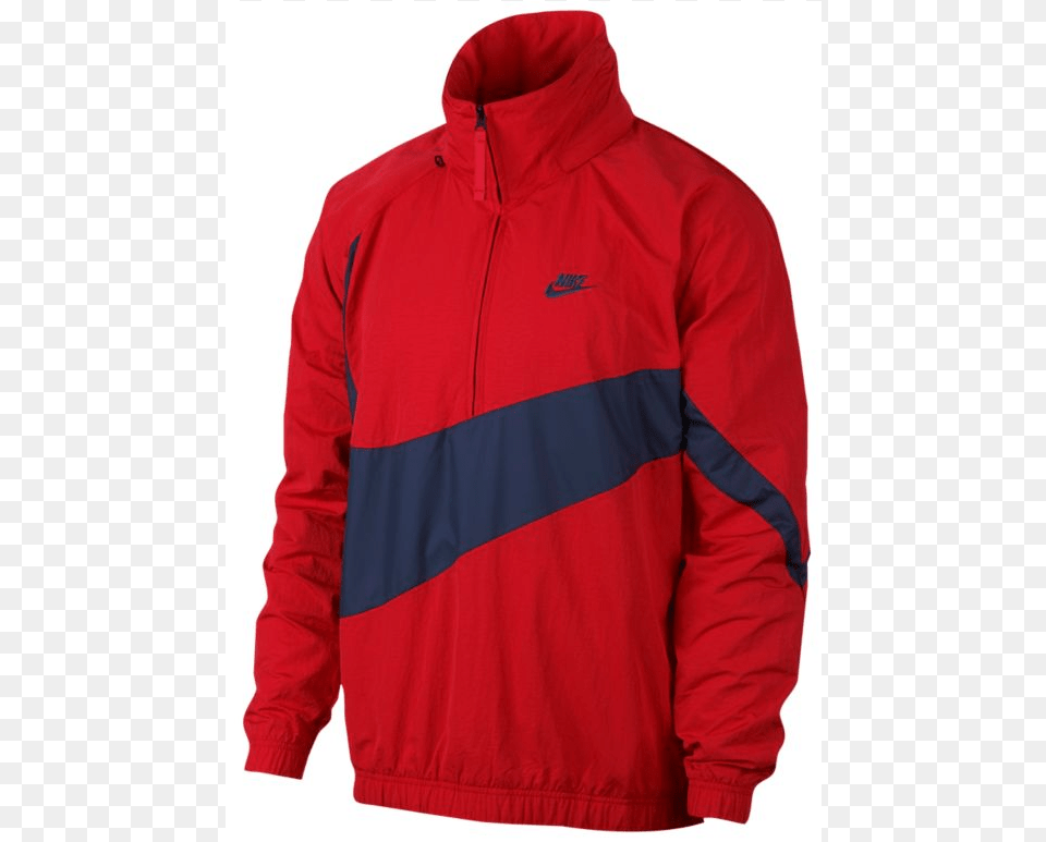 Red Swoosh, Clothing, Coat, Hoodie, Jacket Png Image