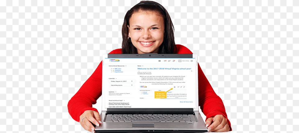 426 In Vva Girl Laptop Website Update2 Online High School Classes, Computer, Electronics, Pc, Child Png Image